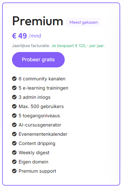 Premium abonnement