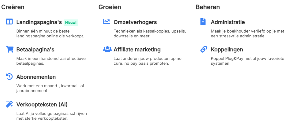 Plug&Pay mogelijkheden
